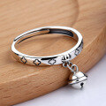 wholesale S925 Sterling Silver Korean Japanese Fashion Versatile Cute Exquisite Ball Ring Minimalist Dainty Adjustable Open Band Jewelry-0-1