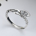 wholesale S925 Sterling Silver Korean Retro Fashion Vintage Style Box Chain Link Oval Letter Plate Ring Accessory-0-0