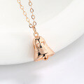 wholesale S925 Sterling Silver Christmas Series Cute Double Bell Necklace for Women, Ins Minimalist Korean Style Elegant Collarbone Chain Creative Niche-0-2