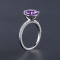 wholesale S925 silver fashion luxury personalized gemstone ring, precision-set with natural amethyst for wholesale-0-2