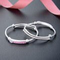 wholesale S999 solid silver Japanese and Korean style CUTEBABY cute baby bracelet pair for infants, full moon gift-0-2