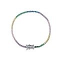 wholesale S925 Sterling Silver Cloud-Pull Jewelry Single Row Diamond Bracelet Korean Elegant Accessory Colorful Zircon Women's Jewelry-0-4