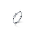 wholesale S925 Sterling Silver Minimalist Bow Ring with Diamond Accents, Simple Korean-style Lady-like Sweet Stacking Ring J8143-0-4