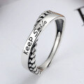 wholesale S925 Sterling Silver English Letter Cross Ring Fashionable Personality Ins Internet Celebrity Minimalist Style Korean Version Band Ring-0-0