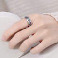 wholesale S925 Sterling Silver Vintage Pattern Engraved Totem Ring, Individualistic Fashion Hip Hop Street Style Punk Trendy Ring-0-3