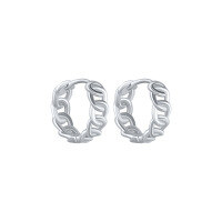 wholesale S925 Sterling Silver Minimalist Vintage Chain Ear Clips, Fast Selling Creative Simple Personality Earrings For Women-Platinum