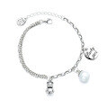 wholesale S925 Sterling Silver New Lucky Girl Bracelet with Round Charm Bear Pearl Korean Style Personalized Exquisite Accessory-0-4