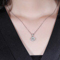 wholesale PT950 Plated, Sterling Silver S925, 1 Carat Moissanite Flower Bud Pendant Necklace for Women, Minimalist and High-End Silver Jewelry-0-3