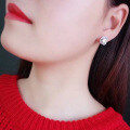 wholesale 925 Sterling Silver Exquisite Craft Round Stud Earrings for Women New Trend Zircon Earrings Elegant and Minimalist Ear Accessories-0-3
