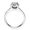 wholesale PT950 Plated Pure Silver S925 Moissanite Bull Head Ring for Women, 1 Carat D Color High-End Four-Prong Diamond Ring Trendy-0-4
