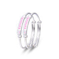 wholesale S999 solid silver Japanese and Korean style CUTEBABY cute baby bracelet pair for infants, full moon gift-0-4