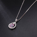 wholesale S925 Sterling Silver Ocean Heart Topaz Pendant, European and American Light Luxury Fashion Creative Natural Necklace Pendant-0-3