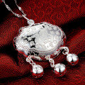 wholesale [Pure Silver] 999 Silver Longevity Lock Baby Jewelry, Infant Fu Character Pendant Necklace, Full Moon Gift for Newborns-0-2