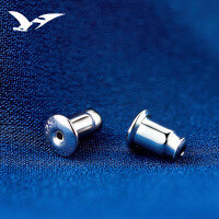 wholesale Sterling silver ear studs, bullet-shaped earrings with platinum-plated ear backs, silver earring clasp accessories Sold separately, no individual orders-925 silver [platinum plated]