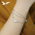 wholesale S925 Silver New Women's Korean Style Minimalist Heart Bead Bracelet Fashionable Bangle Jewelry Wholesale-0-4