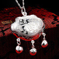 wholesale [Pure Silver] 999 Silver Longevity Lock Baby Jewelry, Infant Fu Character Pendant Necklace, Full Moon Gift for Newborns-0-1