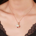 wholesale Rose Gold Plated 925 Silver Inlaid Fortuna Bag Hetian Jade Pendant for Women with Appraisal Certificate Ethnic Style Fortuna Bag Jade Necklace-0-1