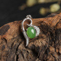 wholesale 925 Sterling Silver Hollow Out Inlaid Jade Pendant with Appraisal Certificate, Factory Wholesale-0-6