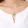 wholesale [925 Sterling Silver] Ethnic Style Hollowed-out Semi-circular Hetian Jade Pendant Necklace for Women with Certificate-0-1
