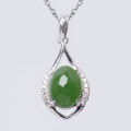 wholesale 925 Sterling Silver Pendant with Certified Hetian Jade, National Trend Style, New Chinese Retro Green Jade Necklace-0-6
