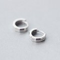 wholesale S925 Silver Ear Clasp Unisex Fashionable and Unique Couple Small Hoop Earrings Minimalist Geometric Wholesale Ear Piercing Jewelry E2660-0-2