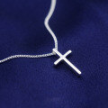 wholesale S925 Sterling Silver Cross Pendant Necklace for Women, Fashionable and Sweet Short Chain, Xiaohongshu Collarbone Chain D0439-0-2