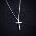 wholesale S925 Sterling Silver Cross Pendant Necklace for Women, Fashionable and Sweet Short Chain, Xiaohongshu Collarbone Chain D0439-0-1