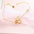 wholesale Sterling Silver Japanese-Inspired Light Luxury Jewelry Citrine Peridot Insect Niche Design Bee Bracelet for Women Wholesale-0-2