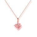 wholesale 925 Sterling Silver Jewelry Wholesale Manufacturer of Japanese and Korean New Style Pink Quartz Lemon Crystal Heart Bow Pendant Necklace for Women-0-5