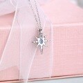 wholesale Sterling Silver Sun and Moon Star Pendant Necklace with Pink Crystal, Topaz, Fanta Stone and Rice-Set Diamonds for Women-0-3