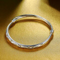 wholesale S999 Sterling Silver, Adjustable Push-Pull Solid Bangle Bracelet, Fashionable Pure Silver Gift for Girlfriend-0-1