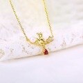 wholesale Metal material cute little kitten animal sweater necklace for women natural heart-shaped pendant pearl collarbone chain Japanese-style light jewelry wholesale-0-1