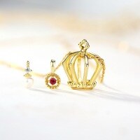 wholesale S925 Sterling Silver Geometric Pumpkin Necklace, Korean Style Minimalist Pendant Choker, Fashion Trend Wholesale-10K gold + swimming paint (clearance products are not refundable or exchangeable unless there is a quality issue. Please do not bid if you mind)  925 silver