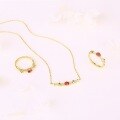 wholesale 925 Sterling Silver Plated with 18K Gold Natural Rubellite Japanese Light Luxury Jewelry Topaz Lemon Quartz Collarbone Necklace-0-2