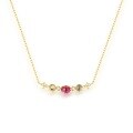 wholesale 925 Sterling Silver Plated with 18K Gold Natural Rubellite Japanese Light Luxury Jewelry Topaz Lemon Quartz Collarbone Necklace-0-4