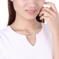 wholesale 925 Sterling Silver Plated with 18K Gold Natural Rubellite Japanese Light Luxury Jewelry Topaz Lemon Quartz Collarbone Necklace-0-3