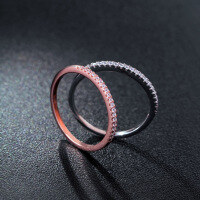 wholesale 925 Silver Ring for Women Single Row Diamond Ring Miss You Pinky Ring Knuckle Ring Micro Paved Diamond Ring J0025-S925 Silver Ring Size 6