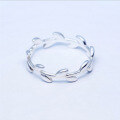 wholesale S925 silver open ring Korean style olive branch literary and fresh women's leaf ring finger ring tail ring J0504-0-1