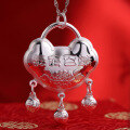 wholesale 999 Silver S999 Pure Silver Baby Longevity Lock Factory Wholesale Drop Shipping-0-3