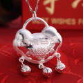 wholesale 999 Silver S999 Pure Silver Baby Longevity Lock Factory Wholesale Drop Shipping-0-2