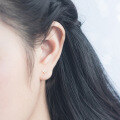 wholesale S925 silver flower earrings for women with inlaid diamond four-leaf clover mini stud earrings E6147-0-1