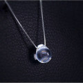 wholesale 925 Silver Necklace Pendant Mermaid's Tear White Crystal Necklace Teardrop Short Choker Chain D0067-1-0-0