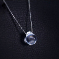 wholesale 925 Silver Necklace Pendant Mermaid's Tear White Crystal Necklace Teardrop Short Choker Chain D0067-1-S925 silver necklace with 40CM box chain 925 silver