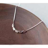 wholesale 925 Sterling Silver Small Silver Bean Short Choker Necklace, Bean Grain Necklace, Lucky Charm Ins Niche Jewelry D0612-S925 silver necklace electric silver 925 silver
