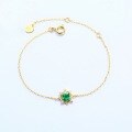 wholesale 925 Sterling Silver Korean Light Jewelry Elegant Lady Versatile Bracelet for Women with Green Zircon Shallow Gold Plating-0-1
