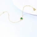 wholesale 925 Sterling Silver Korean Light Jewelry Elegant Lady Versatile Bracelet for Women with Green Zircon Shallow Gold Plating-0-2