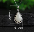 wholesale 925 Silver Inlaid Hetian Jade Pendant with Certificate, Retro Ethnic Style Hanfu Necklace, Waterdrop Gemstone Necklace-0-6