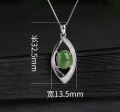 wholesale [925 Sterling Silver] Ethnic Style Hollowed-out Semi-circular Hetian Jade Pendant Necklace for Women with Certificate-0-5