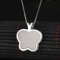 wholesale 925 Sterling Silver Certificate Included Inlaid Hetian Jade Pendant Wholesale Vintage White Jade Butterfly Natural Gemstone Necklace-0-2
