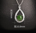 wholesale 925 Silver Inlaid Hollow Green Jade Pendant for Women with Certificate, Ancient Style Natural Hetian Jade Pendant-0-5
